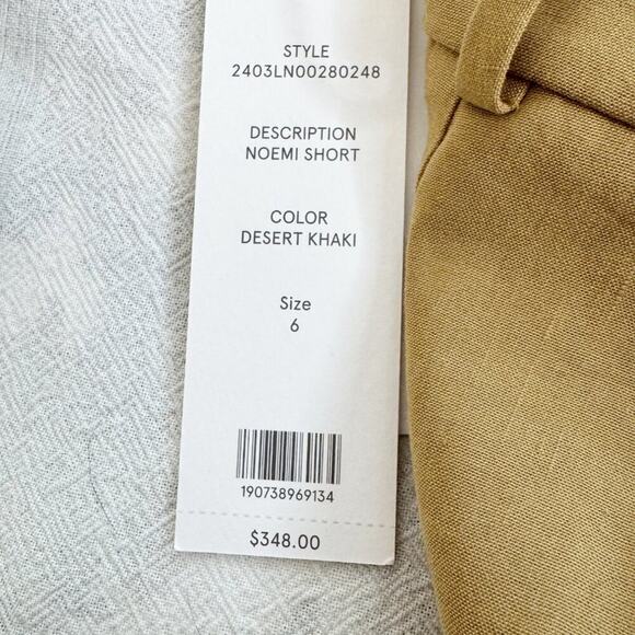 Veronica Beard Noemi Shorts | Desert Khaki Linen Blend | Size 6 | NWT $348 - Picture 11 of 14
